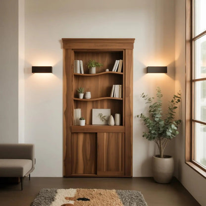 Rustic Hidden Bookshelf Door For Home Library And Entryway