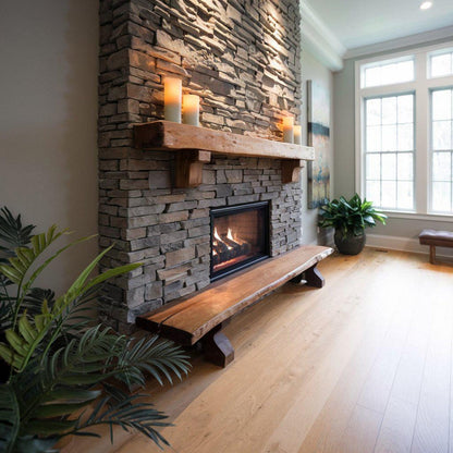 Rustic Fireplace Mantel Shelf For Cozy Cabin Living Room