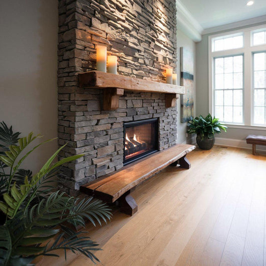 Rustic Fireplace Mantel Shelf For Cozy Cabin Living Room