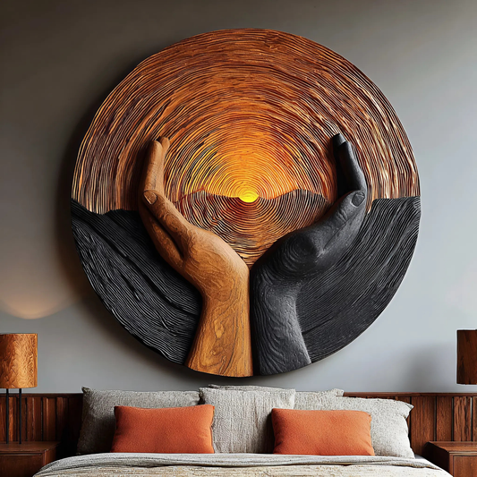 Handcrafted Wooden Wall Art Sculpture For Living Room Furniture