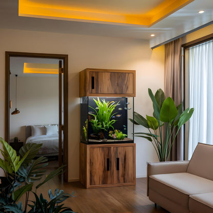 Rustic Aquarium Cabinet For Living Room Corner