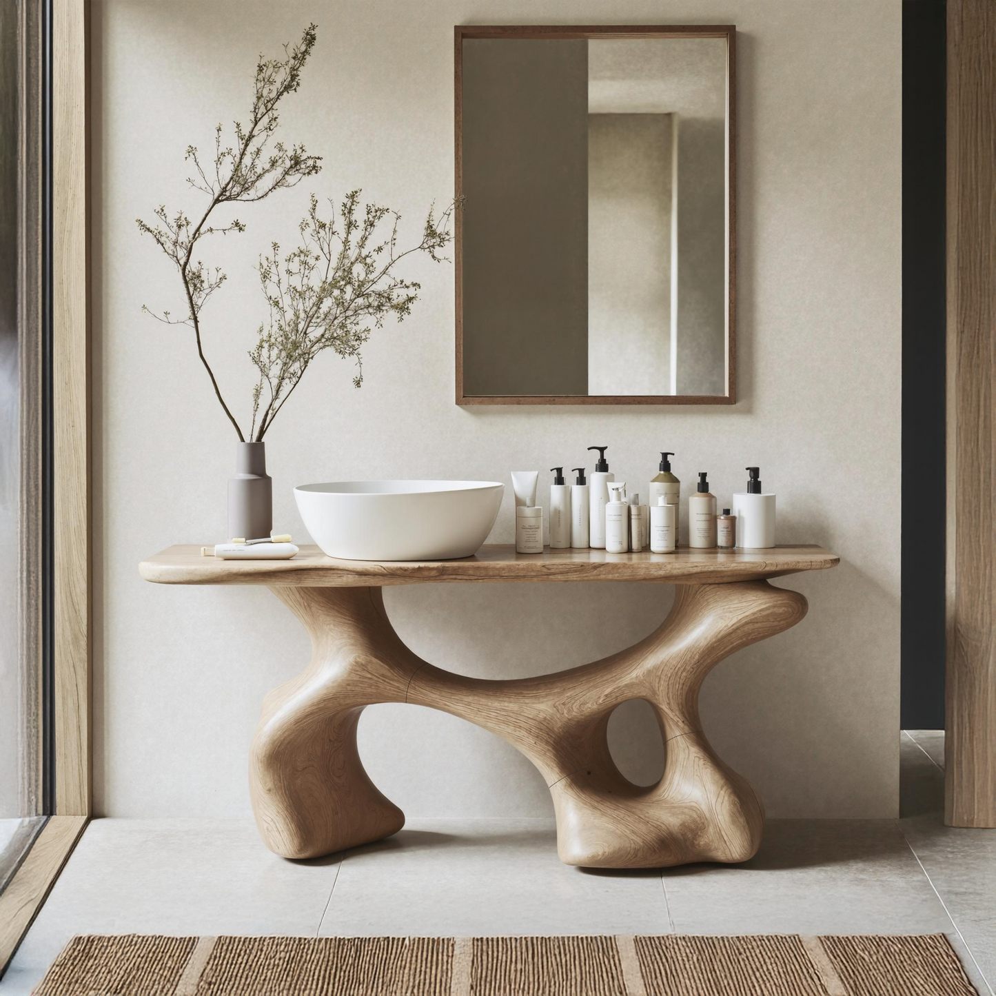 Handcrafted Bathroom Vanity For Organic Home Look