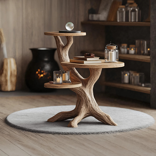 Mid Century Round End Table For Entryway Design Gothic Halloween Decor