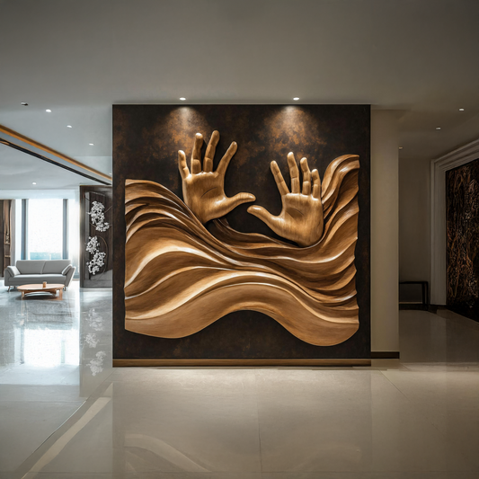 Rustic Wood Wall Sculpture For Living Room Cozy Style