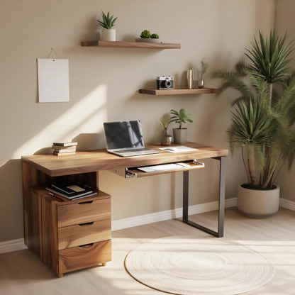 Contemporary Desk with Drawer For Home Office Workspace