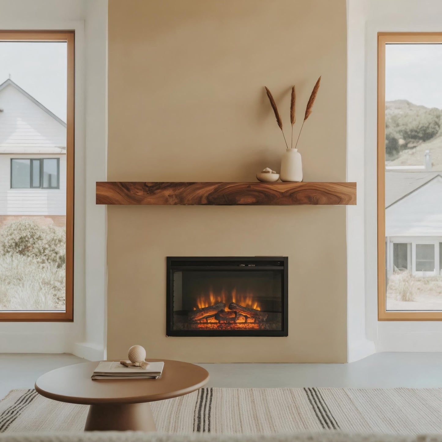 Rustic Floating Mantel Shelf For Fireplace Living Room Wall