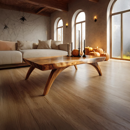 Handcrafted Wooden Live Edge Coffee Table Livingroom Decor Ghost Vibes