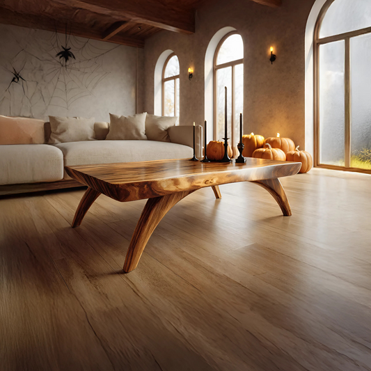 Handcrafted Wooden Live Edge Coffee Table Livingroom Decor Ghost Vibes