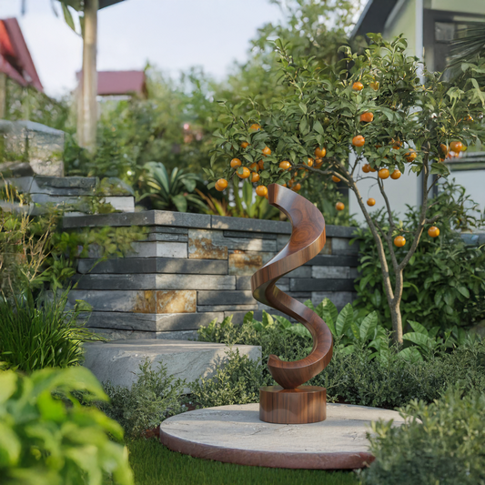 Handcrafted Wooden Sculpture For Garden Art Decor