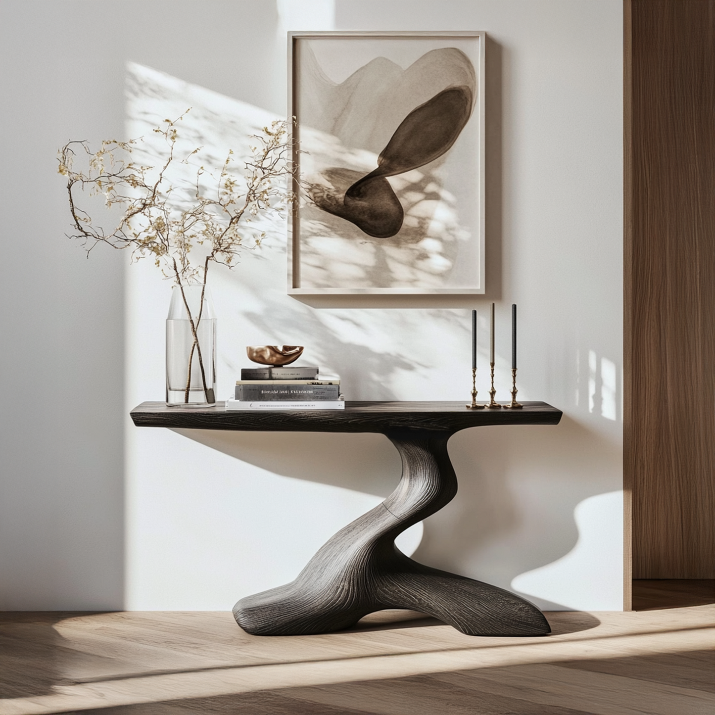 Mid Century Live Edge Desk For Living Room