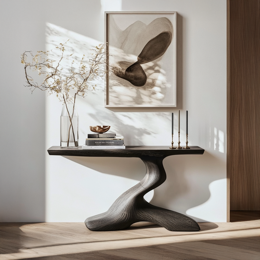 Mid Century Live Edge Desk For Living Room