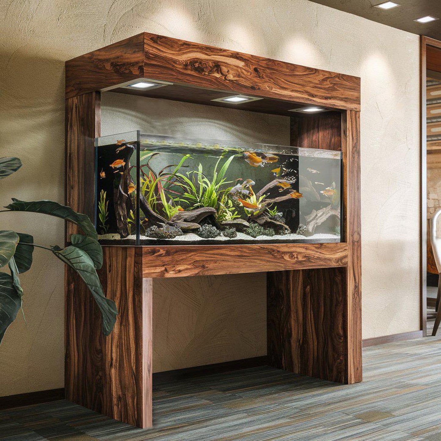 Modern Aquarium Stand With Canopy For Living Room
