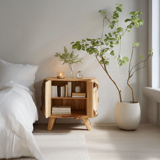 Farmhouse Live Edge Nightstand For Natural Bedroom Vibe
