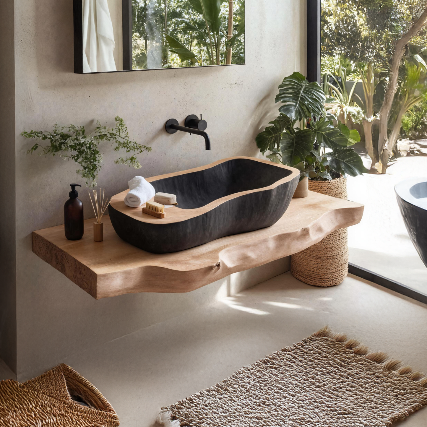 Mid Century Wooden Vessel Sink For Stylish Bathroom Decor