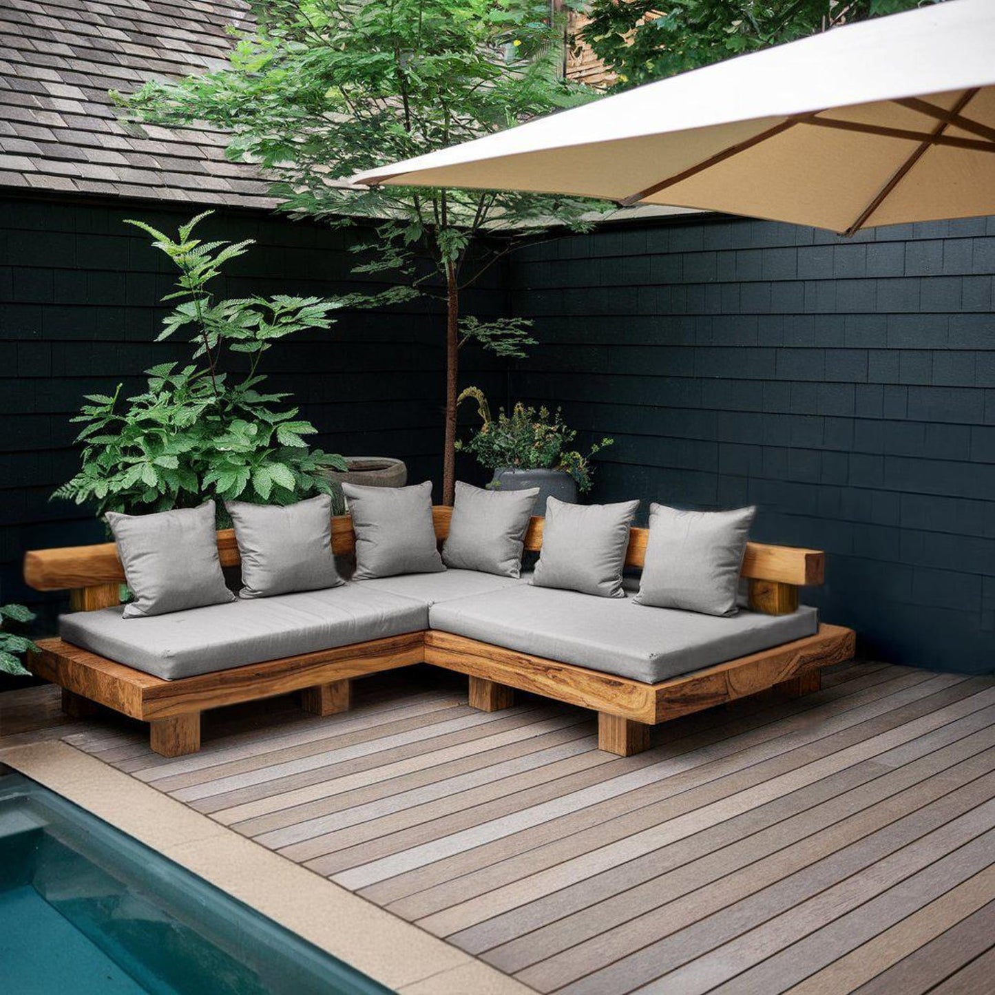 Minimalist Outdoor Sofa Set For Patio Garden And Poolside
