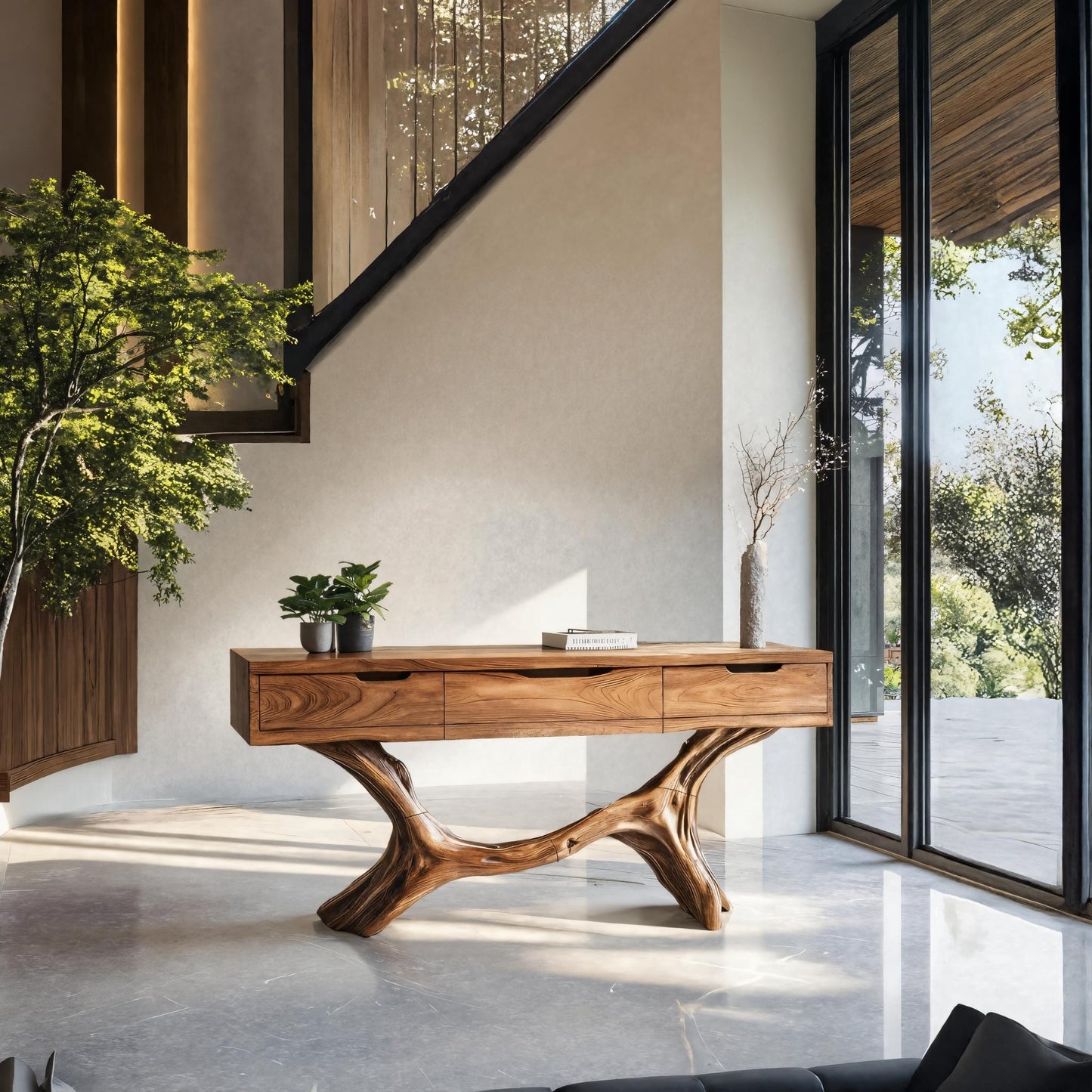 Rustic Solid Wood Dressing Table For Cozy Bedroom