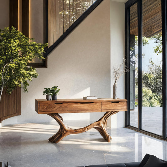 Rustic Solid Wood Dressing Table For Cozy Bedroom