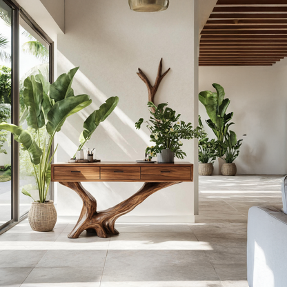 Handcrafted Live Edge Entryway Table For Living Room Modern Farmhouse