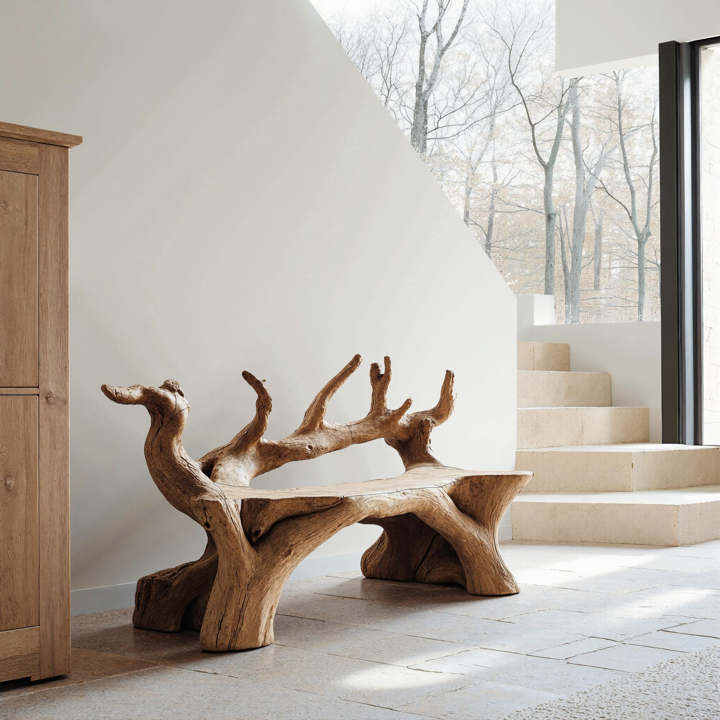 Handcrafted Wooden Bench For Custom Made Living Room Furniture