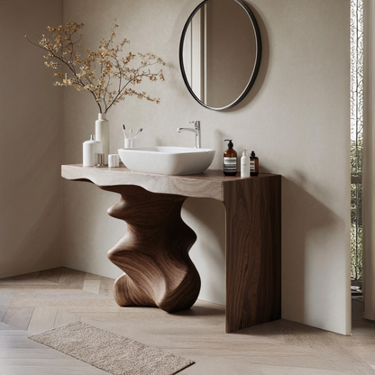 Mid Century Vanity For Organic Bathroom Interiors