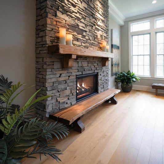 Rustic Live Edge Wood Bench For Entryway Seating