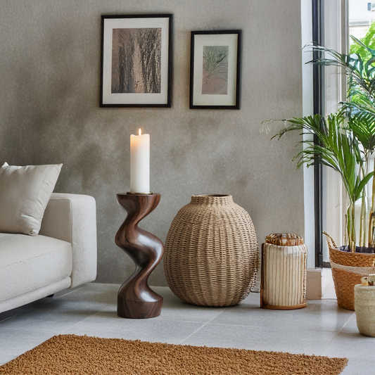 Farmhouse Solid Wood Abstract Sculpture For Garden