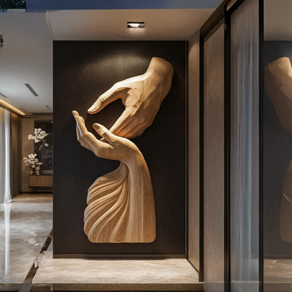 Mid Century 3D Wood Wall Art For Living Room Accent Decor