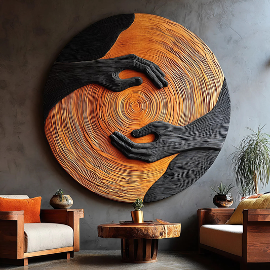 Mid Century Solid Wood 3D Sculpture For Furniture Decoration