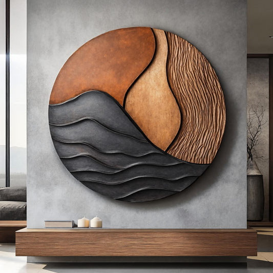 Mid Century Wood Wall Art For Bedroom Modern Home Decor