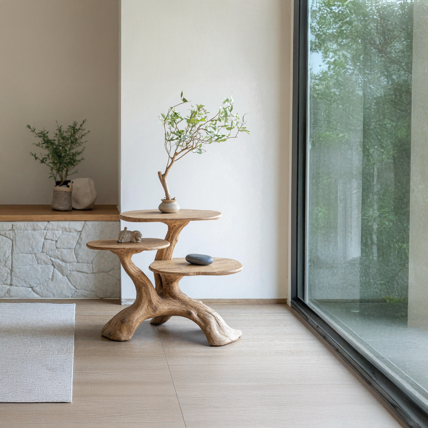 Handcrafted Solid Wood End Table Entryway Design