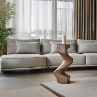 Mid Century Wooden Abstract Sculpture For Furniture Decor