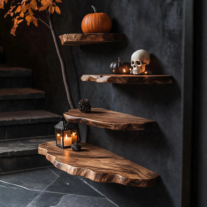 Mid Century Solid Wood Shelf For Bedroom Halloween Decor And Storage Space