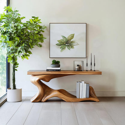 Rustic Live Edge Desk Entryway Design