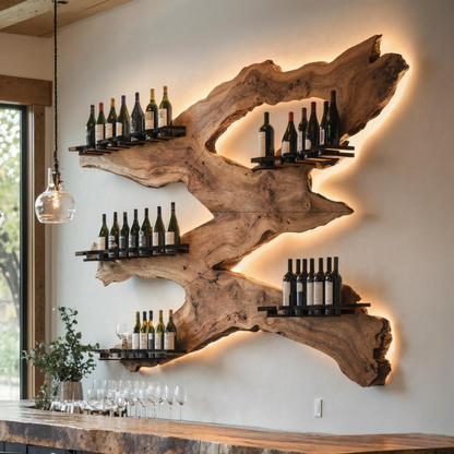 Handcrafted Wine Holder For Kitchen Wine Wall Accent