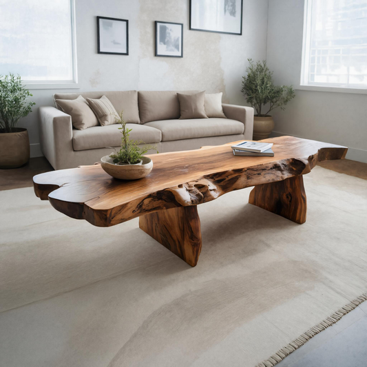 Live Edge Coffee Table With Organic Slab For Living Room And Interior