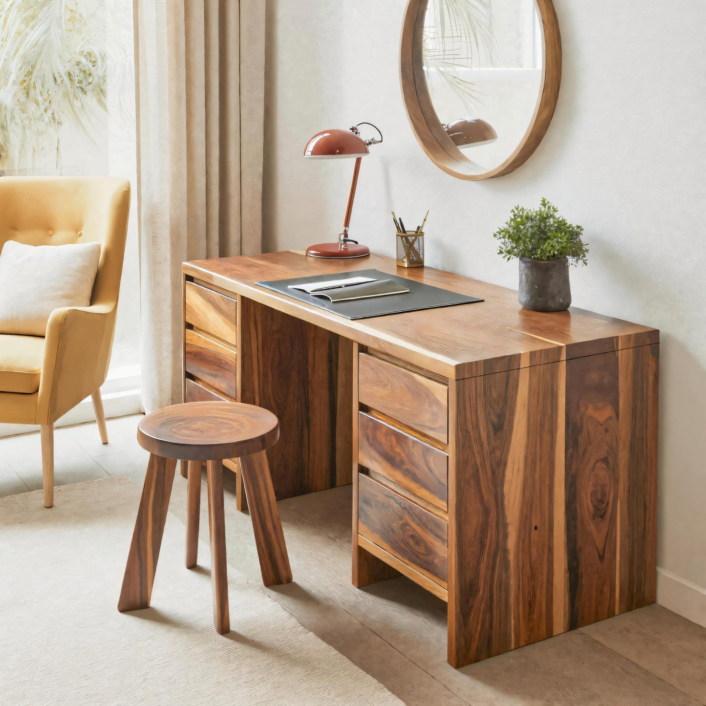 Modern Desk With Drawers Minimalist Office Table For Home Study And Workspace