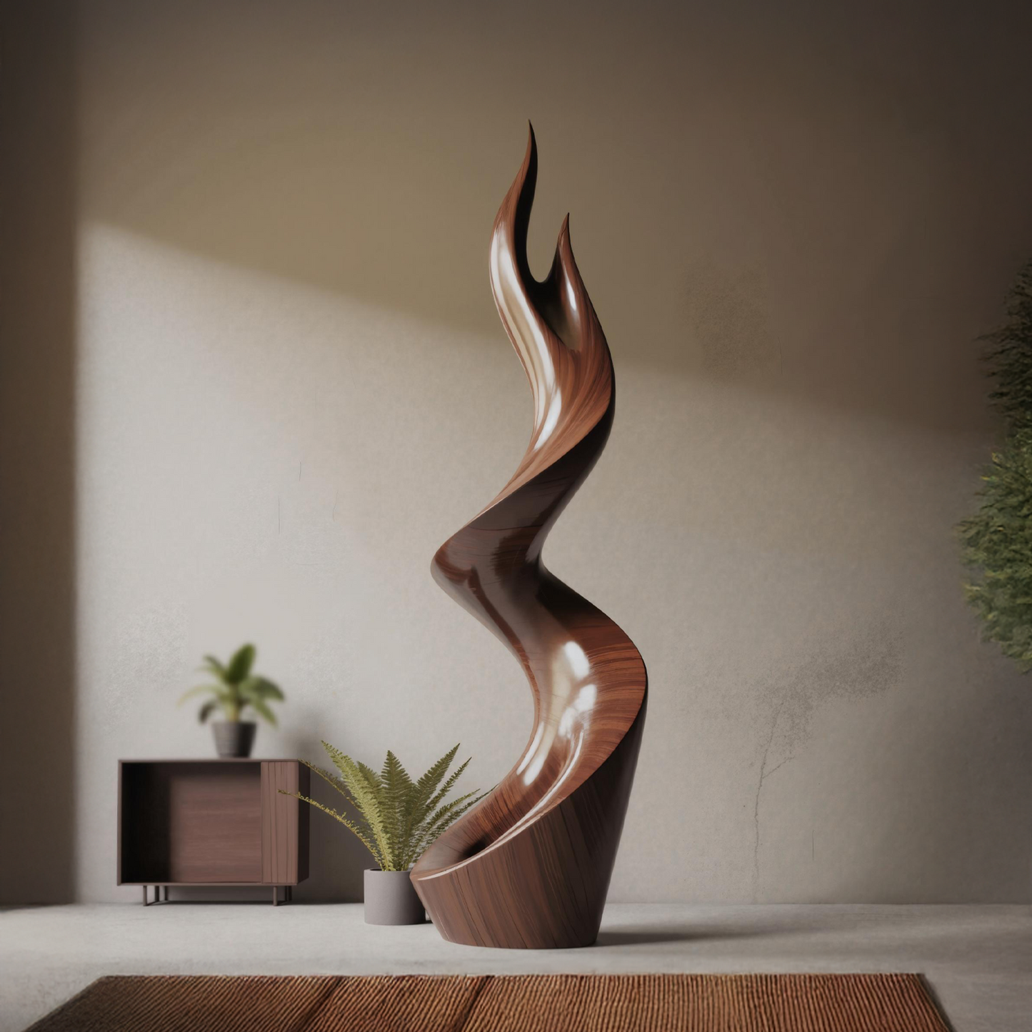 Rustic Large Twisted Spiral Floor Art For Outdoor Garden