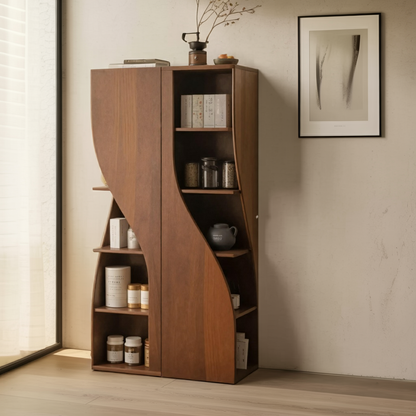 Modern Curved Cabinet Sculptural Doors Kitchen And Living Room