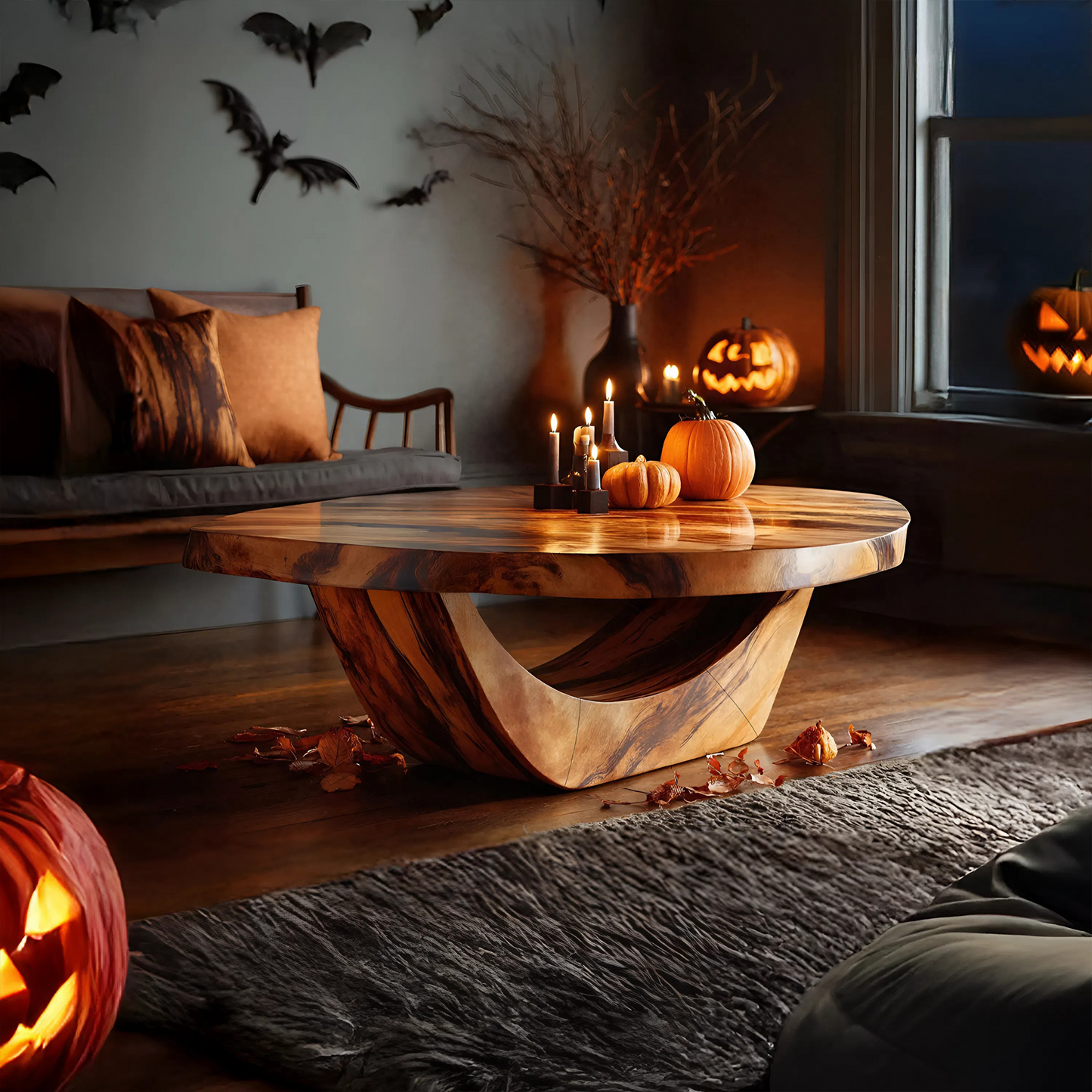Modern Solid Wood Coffee Table For Living Room Ghostly Halloween