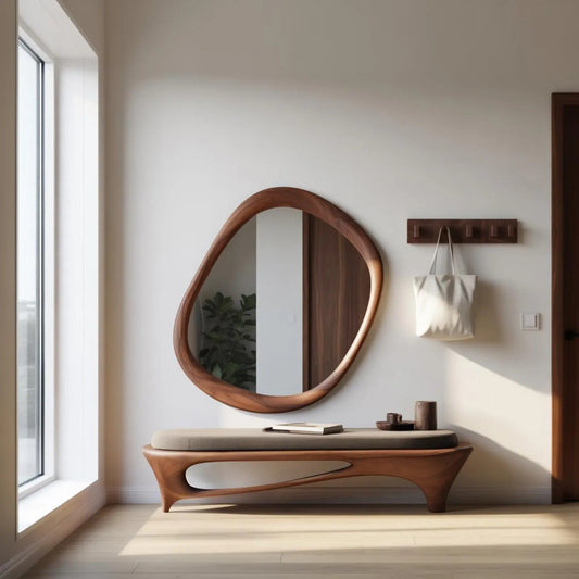 Modern Sculptural Entryway Bench For Living Room