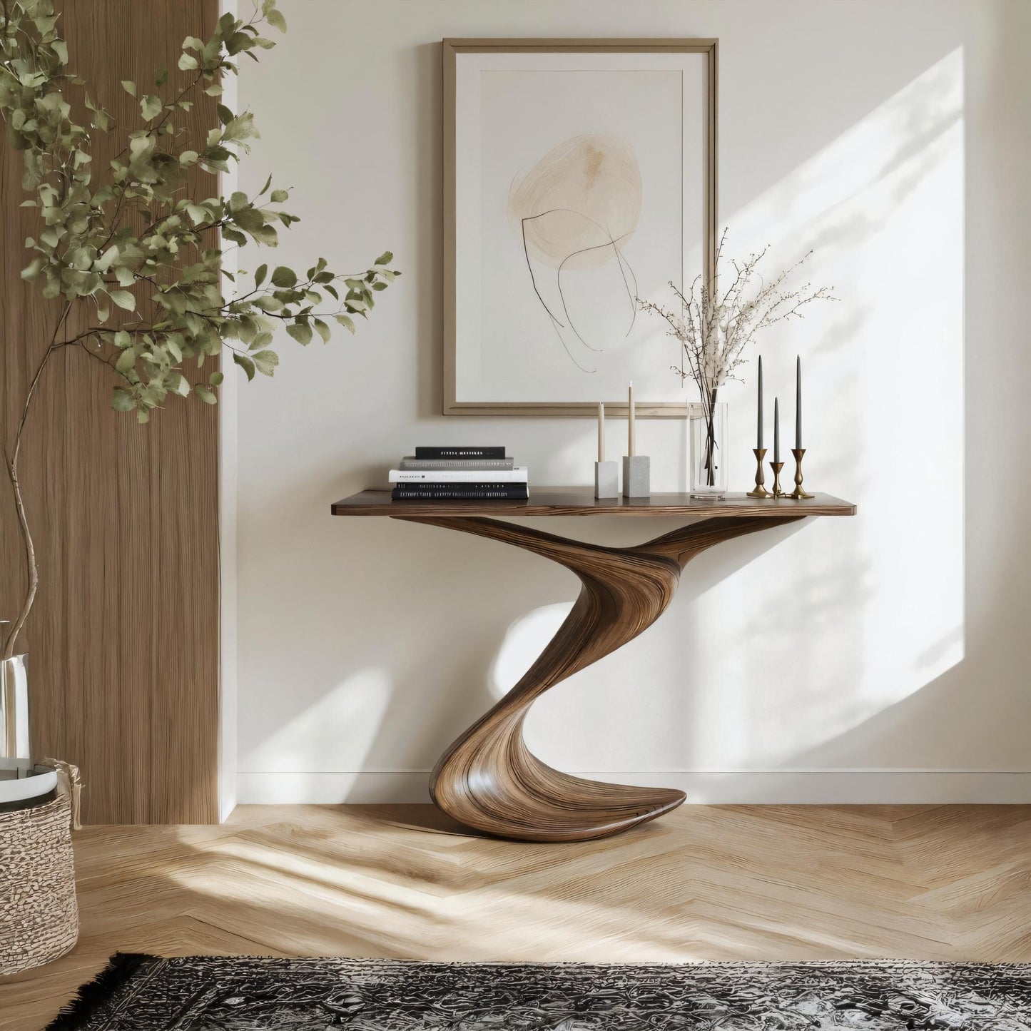 Rustic Console Table Entryway Design