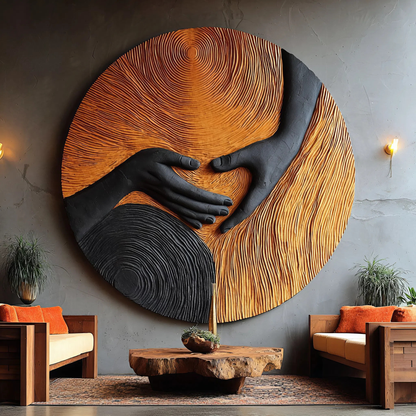 Mid Century Wooden Wall Art Sculpture For Home Furniture Decor