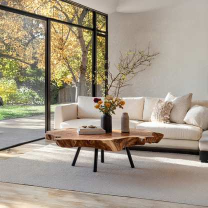 Rustic Wood Table For Boho Style Living Room