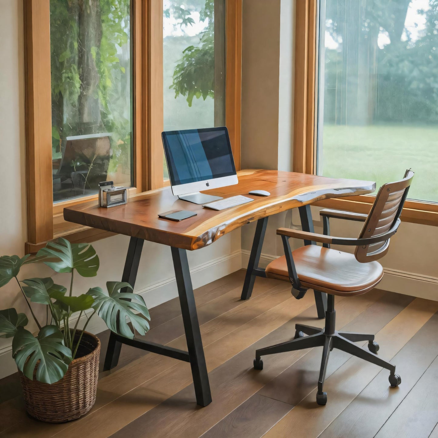 Rustic Live Edge Desk For Home Office Setup