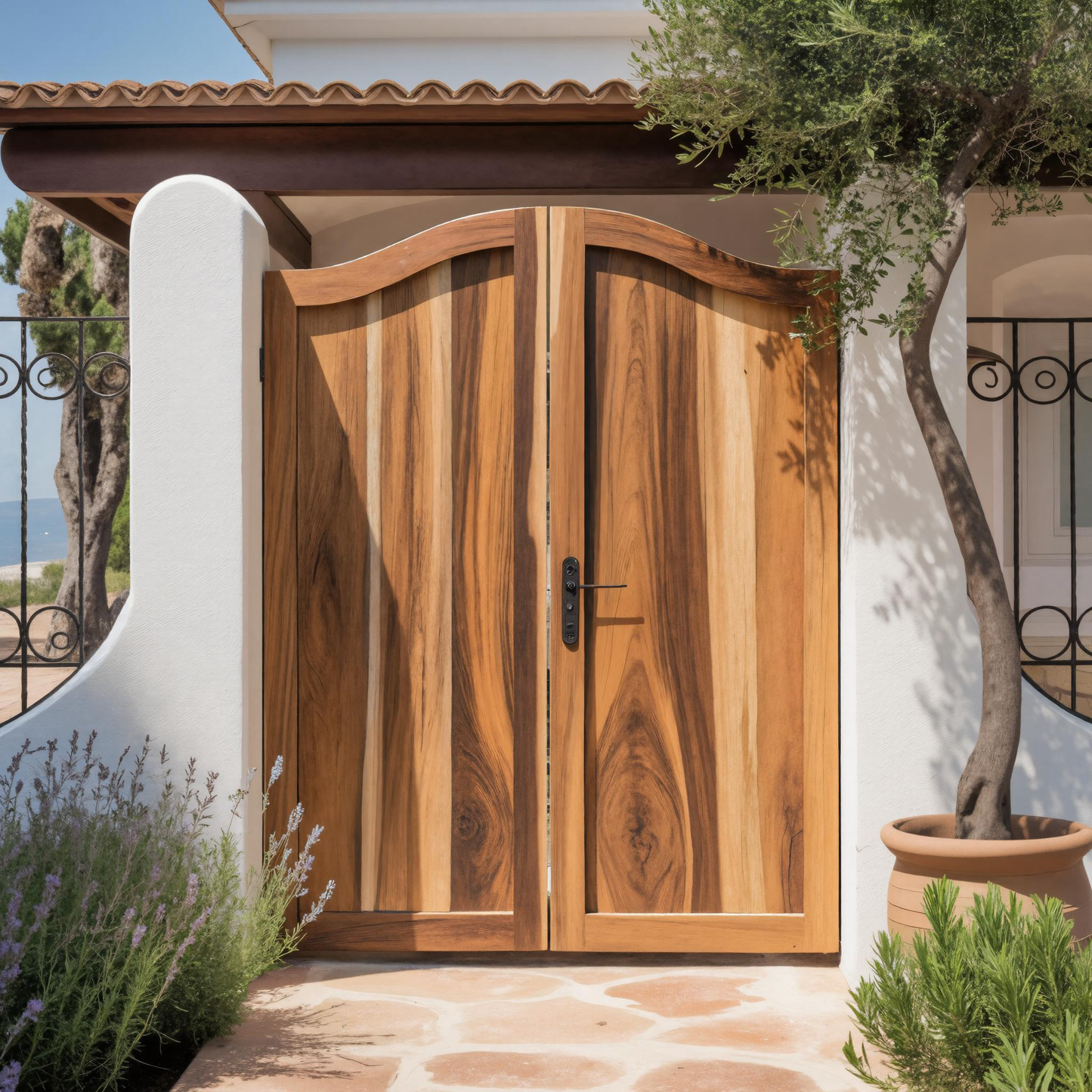 Elegant Arched Double Gate Entry Door For Garden Or Villa