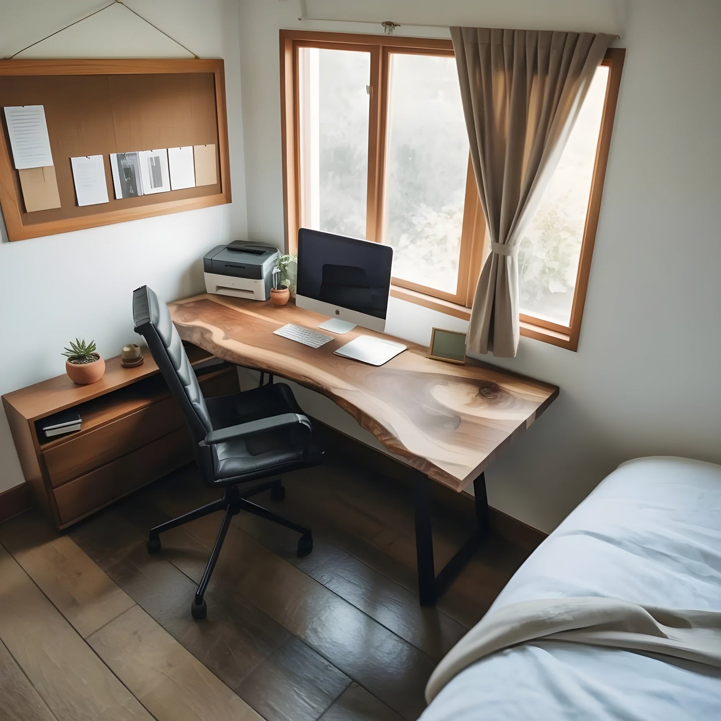 Modern Live Edge Desk For Minimalist Home Office Placement