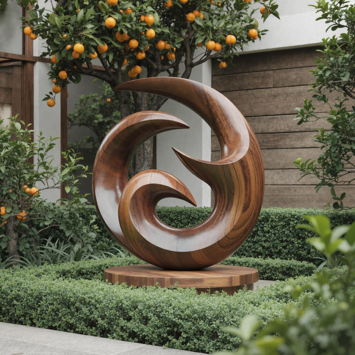 Farmhouse Abstract Wooden Sculpture For Living Room