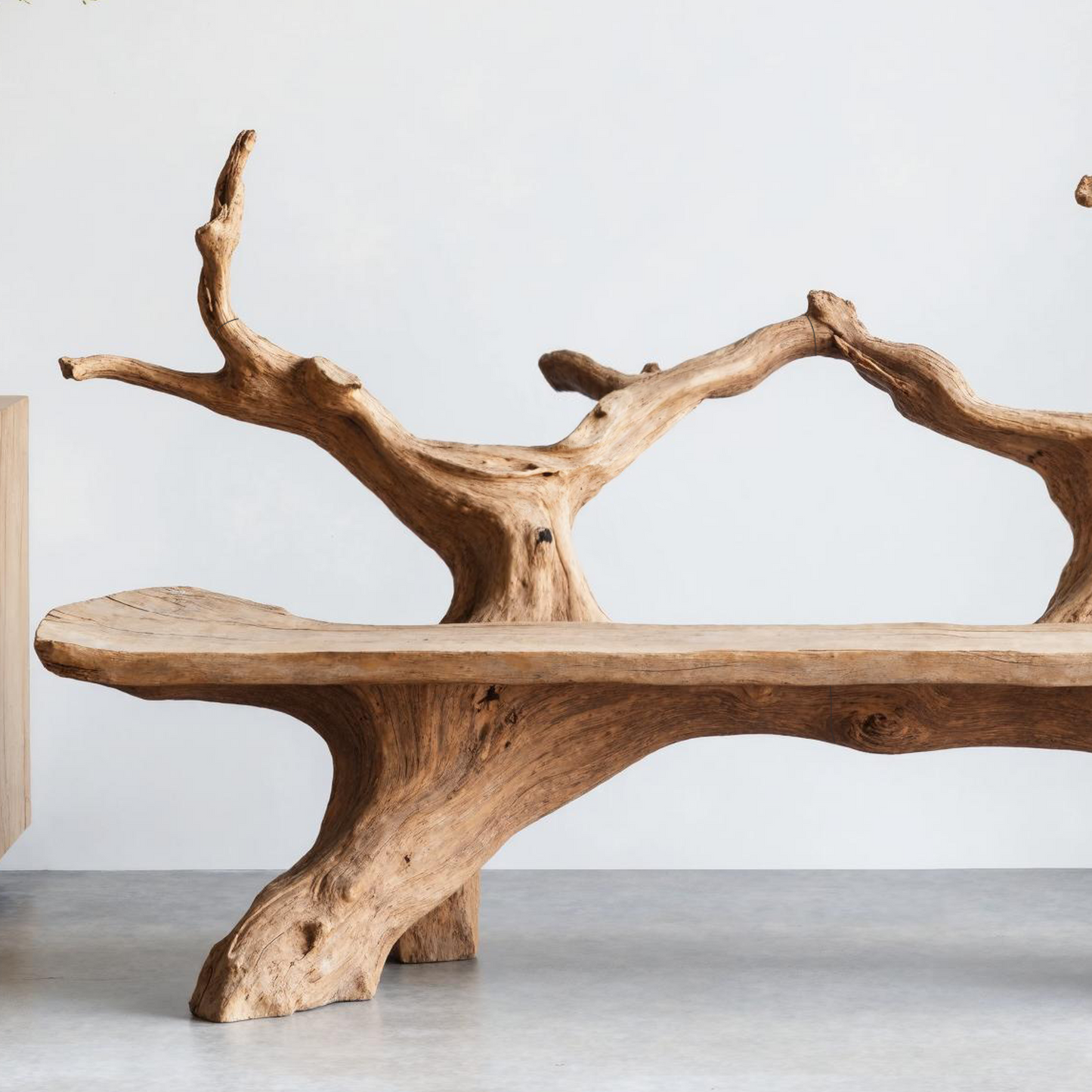 Mid Century Live Edge Bench For Elegant Patio