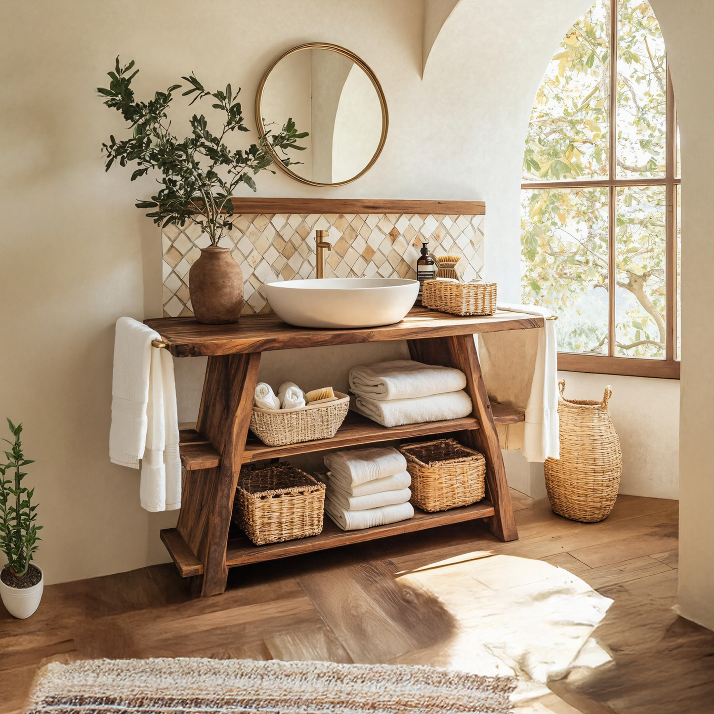 Rustic Vanity With Drawer For Compact Bathroom Spaces