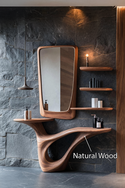 Mid Century Solid Wood Vanity For Furniture Decor Space